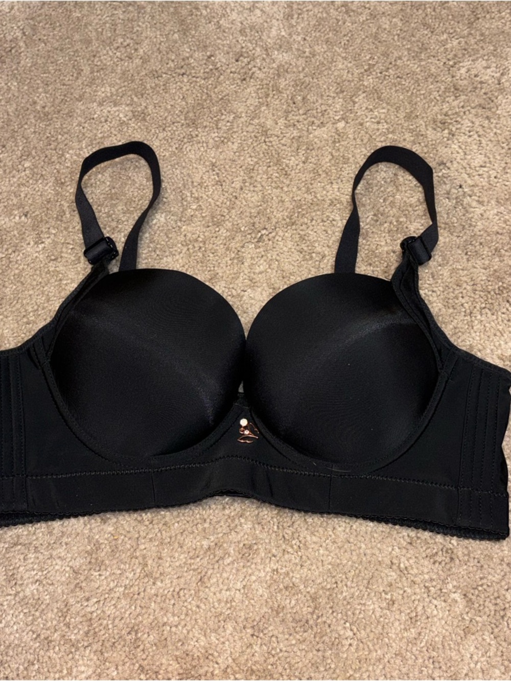 Fall Sweet 38B Everyday Black T-Shirt Bra with Smooth Molded Cups